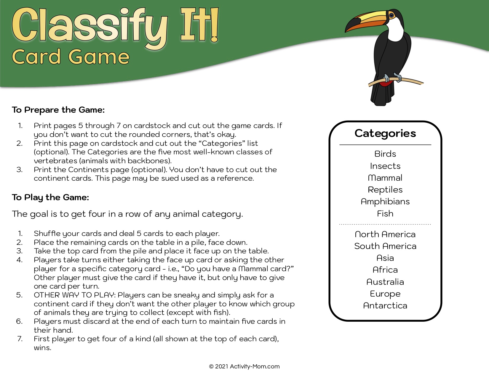 Legal Game Animals: Requirements for Wildlife Classification